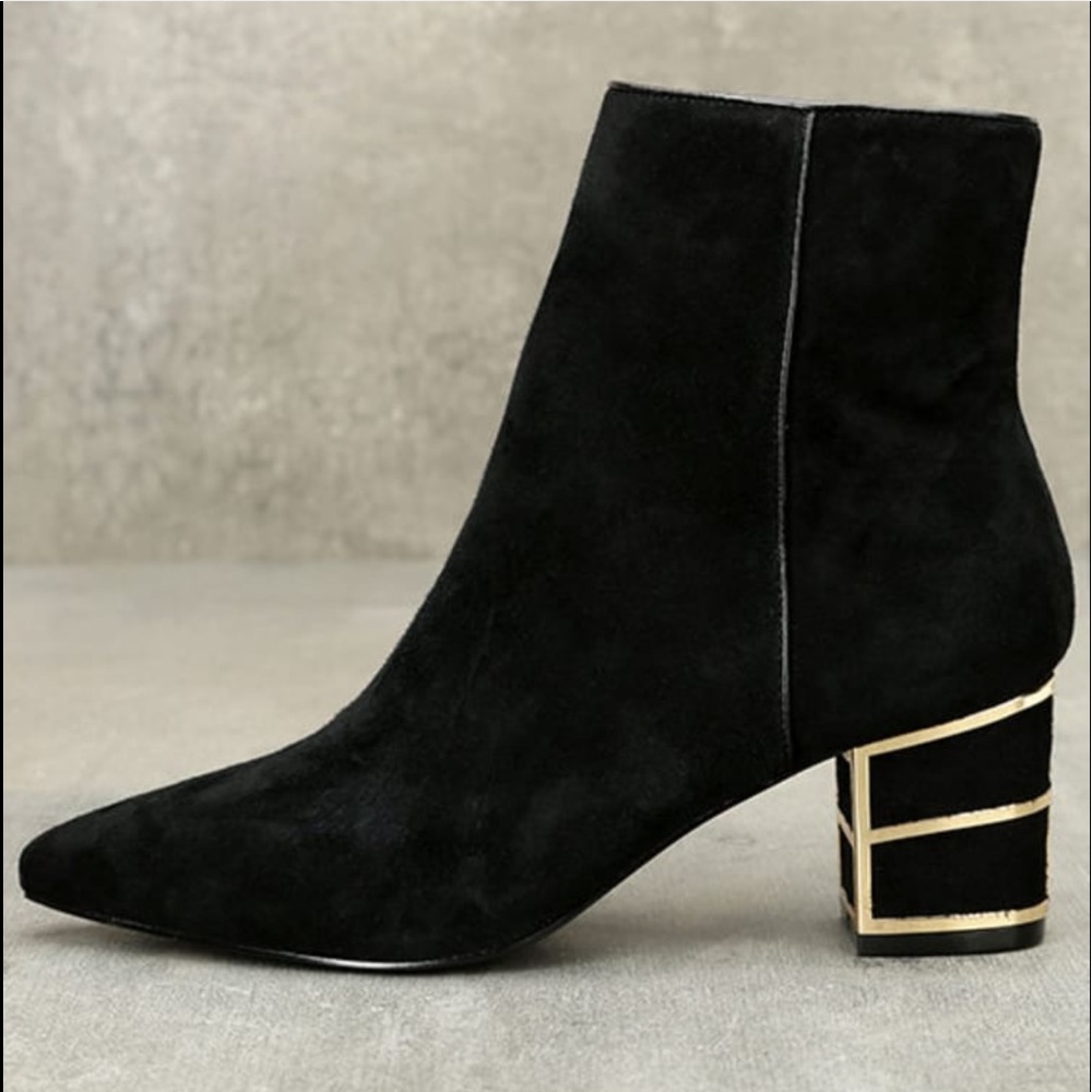 Steven by Steve Madden Bailei Black Suede Leather Booties size 8.5